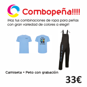 COMBOPEÑA 5 Camiseta + Peto (Grabación Incluida)