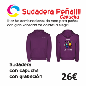 SUDADERA CON CAPUCHA PEÑA (Grabación Incluida)