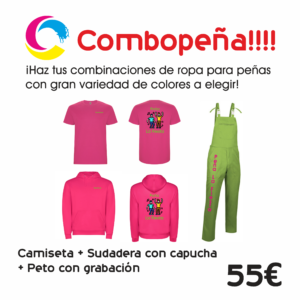 COMBOPEÑA 2: Camiseta + Sudadera con Capucha + Peto (Grabación Incluida)