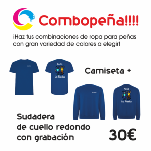 COMBOPEÑA 3: Camiseta + Sudadera Cuello Redondo (Grabación DTF Incluida)