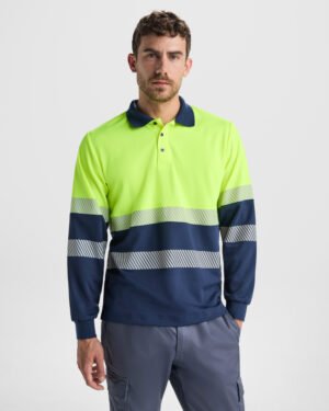 Polo de Alta Visibilidad Bicolor Manga Larga (Roly Vega L/S HV9316)