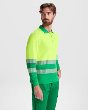 Polo de Alta Visibilidad Manga Larga Tacto Algodón (Roly Atrio L/S HV9319)