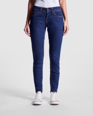 Pantalón Vaquero de Trabajo Mujer Corte Regular Stretch (Roly Brock Woman PA8416)